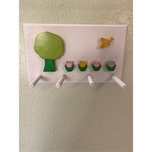 Flower Garden Wall Wood Hanger #girls
